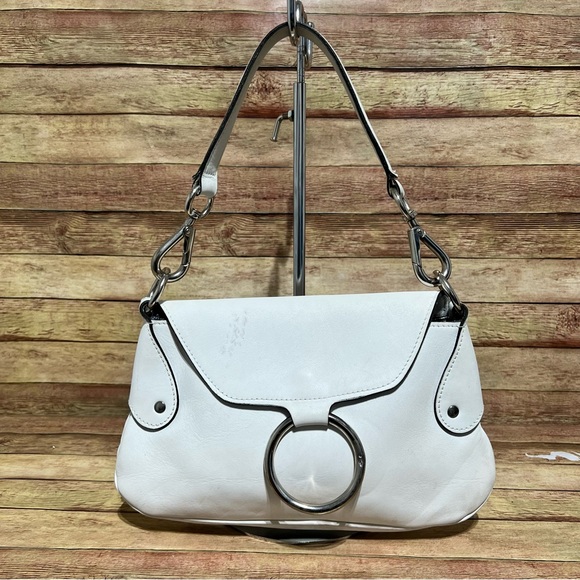 J & M Davidson White Leather Shoulder Bag - Picture 1 of 10